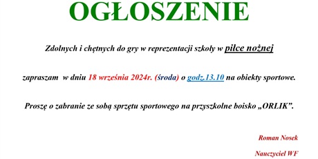 OGŁOSZENIE