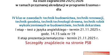 STAŻE ZAGRANICZNE 