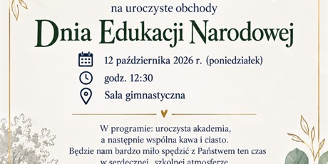 ZAPROSZENIE DZIEŃ EDUKACJI NARODOWEJ